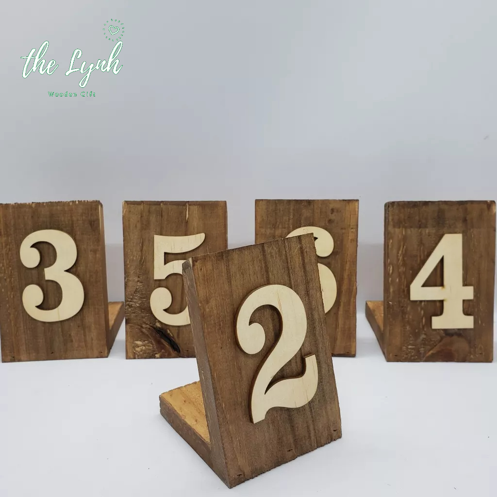 Thẻ bàn L gỗ quán cafe - FREE LOGO + Tặng khay khi mua 20 thẻ