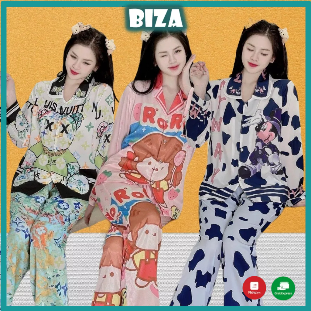 MG-09 Bộ Pijama Nữ TAY DÀI Lụa Đũi Xước Mango LOẠI 1- Pyjama Lụa Mango Cánh Dơi *MA-Đ-BS