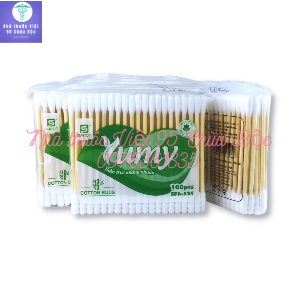 Bông Tăm Ngoáy Tai Người Lớn Trẻ Em YUMY 100 Cái Siêu Êm