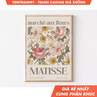 Tranh treo tường, Flower Market Poster, Henri Matisse, Matisse Goldfish, Exhibition Wall Art, tặng kèm đinh treo.
