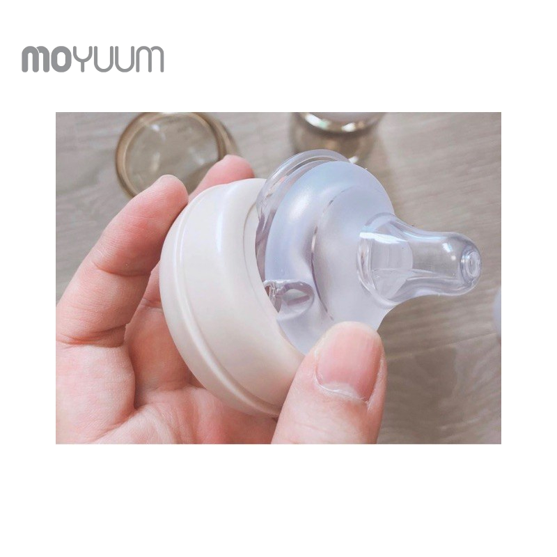 Combo Núm ty Moyuum size 1-2-3-4 cho bé sơ sinh đến 8 tháng trở lên (4 set - 8 núm ty)