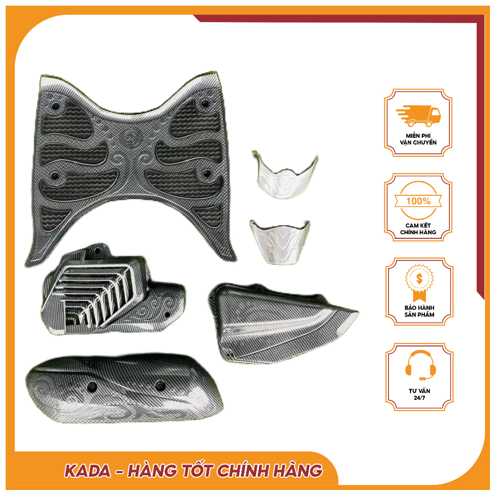 BỘ 6 Món Cacbon Lead Xe Honda Lead 2022- 2023 Bô + Bầu + Quạt + Thảm + Mỏ Rè Trước Sau Chống Trầy Xước, Bóp Méo