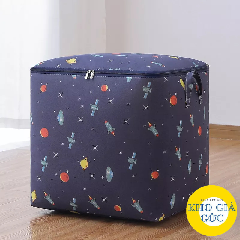 TÚI ĐỰNG QUẦN ÁO CHĂN MÀN CÓ KHOÁ KÉO HÌNH NGỘ NGHĨNH SIZE 100L KHOGIAGOC