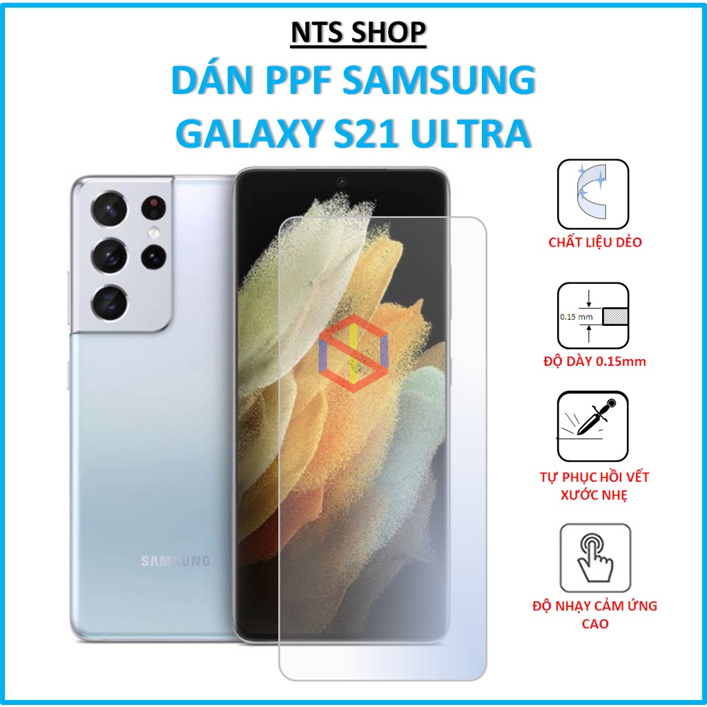 Tấm dán ppf chống xước màn hình +mặt lưng điện thoại Samsung Galalxy S21 Ultra 5G
