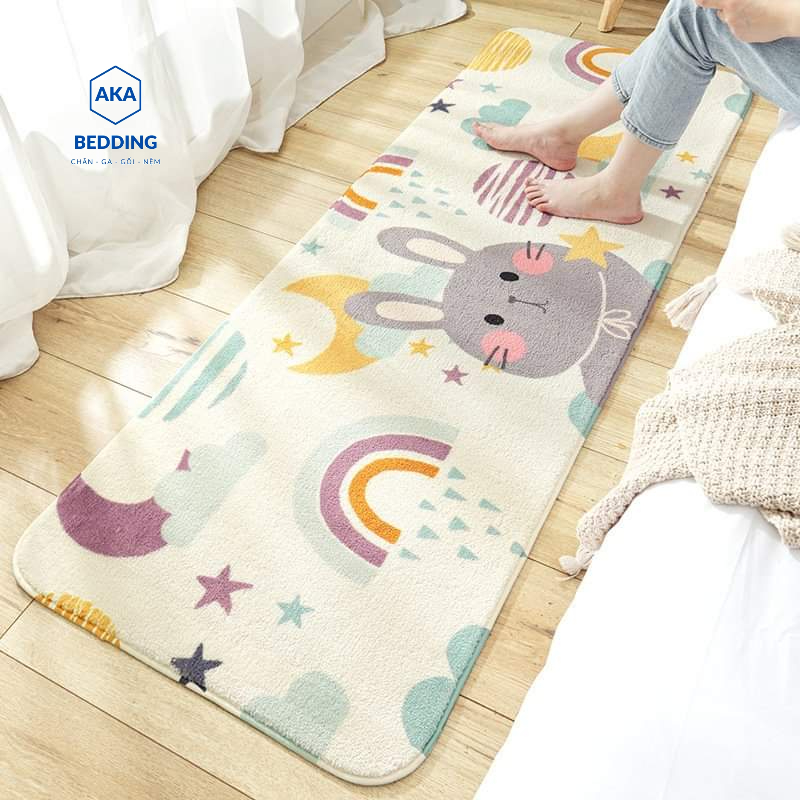 Thảm Chân Giường Lông Cừu 50 x 120cm, siêu mềm mượt, dùng phòng ngủ, phòng khách