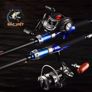 Cần câu lure máy ngang và máy đứng carbon DYAWA xanh đầu bu chống xoắn (Chỉ Lẻ Cần Câu)