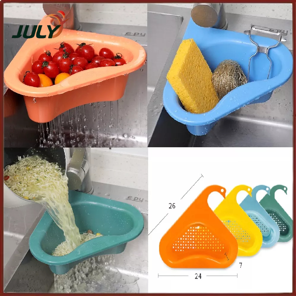 Rổ Tam Giác Ráo Nước Đa Năng Gắn Vòi Rửa Chén