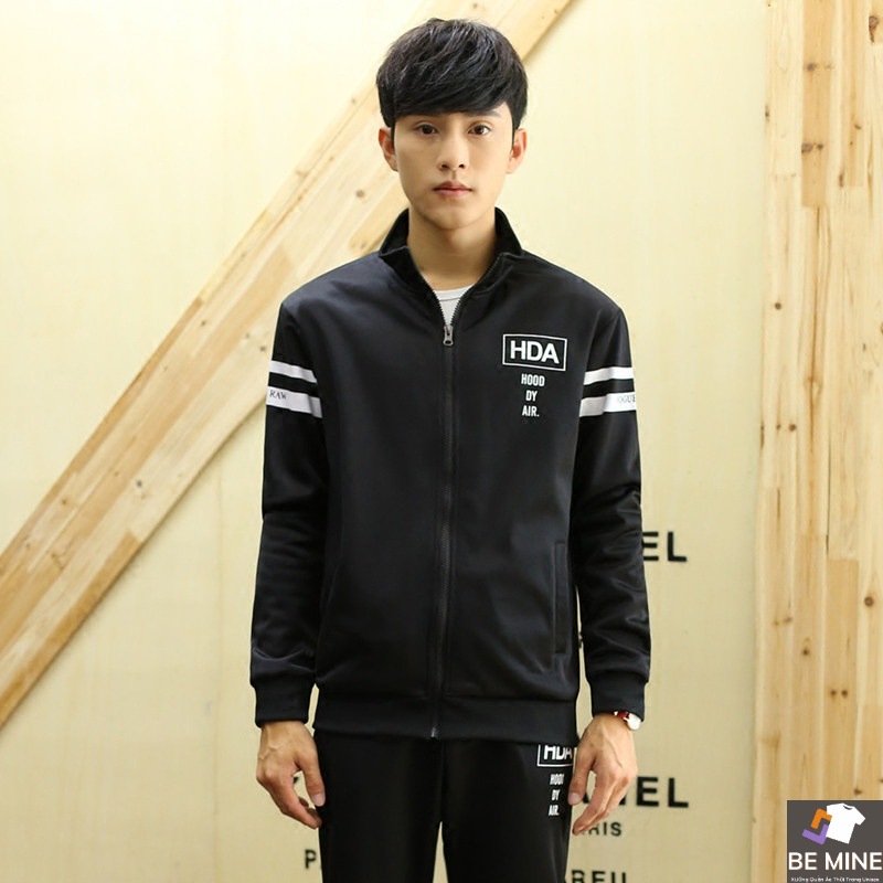 Bộ Quần Áo Khoác Nhẹ Nỉ Thu Đông Năng Động Nam Họa Tiết Chữ HDA Phối Quần Jogger Cạp Chun BEMIE MEN QA 022