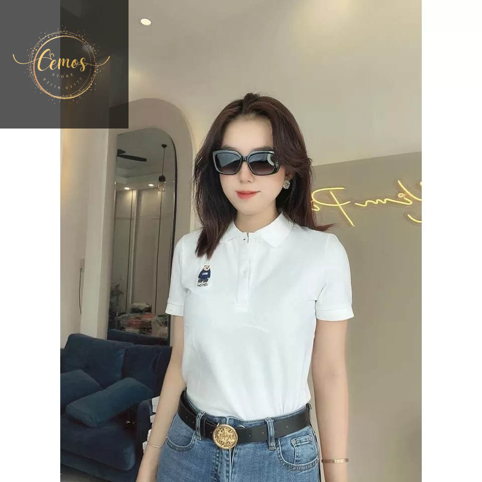 Áo phông polo có cổ Nam nữ thêu gấu Cao cấp Thương Hiệu Cemos, Áo Thun Polo Nam Nữ Có Cổ Trẻ Trung Cemos