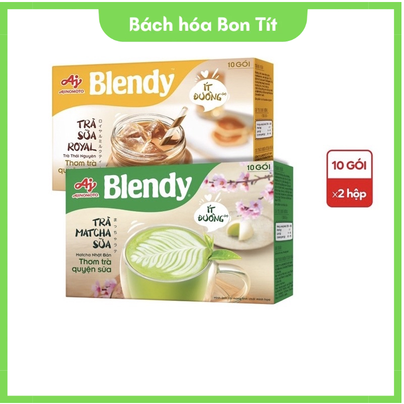 Trà Sữa Blendy Matcha, Ít Đường Lẻ 1 Hộp