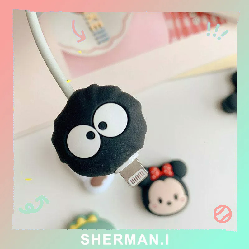 Vỏ bảo vệ cáp dữ liệu Bánh mì dễ thương Đám mây Quái vật nhỏ Phim hoạt hình-SN