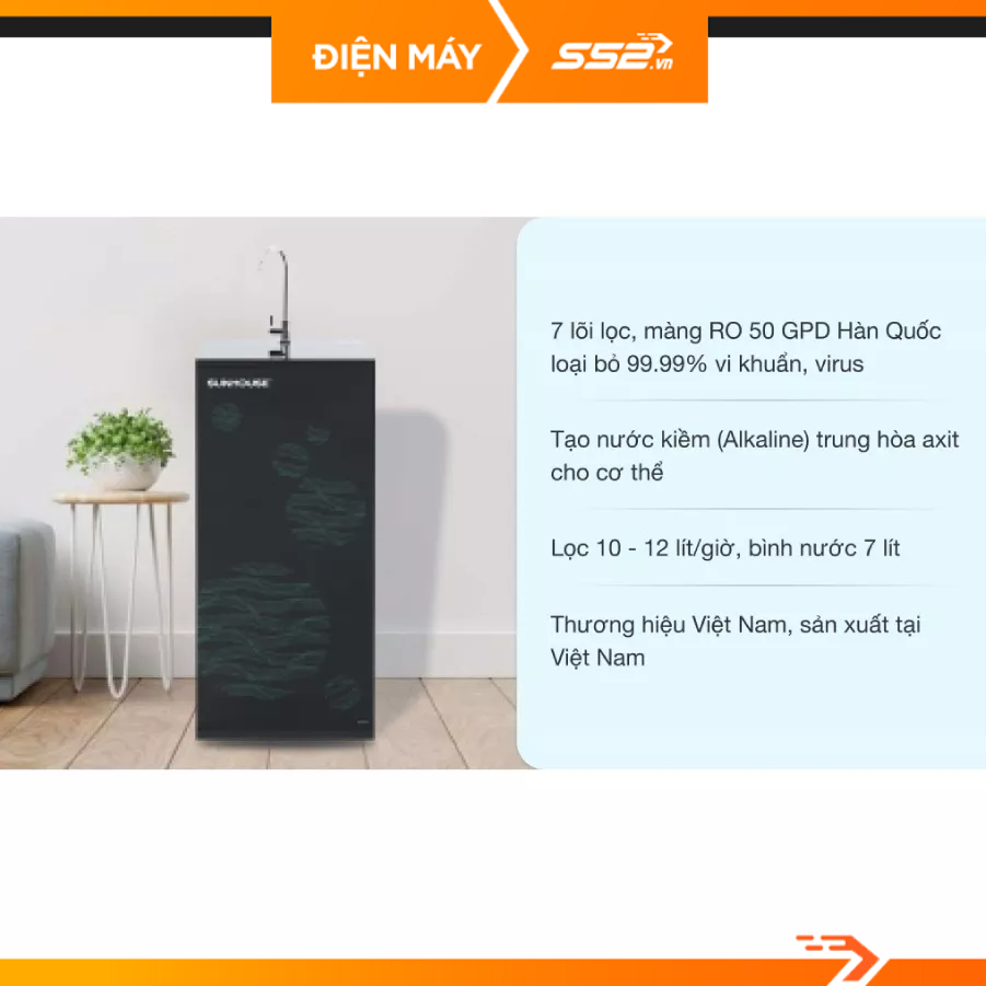 Máy Lọc Nước RO7 Lõi Sunhouse SHA8866K - Hàng Chính Hãng