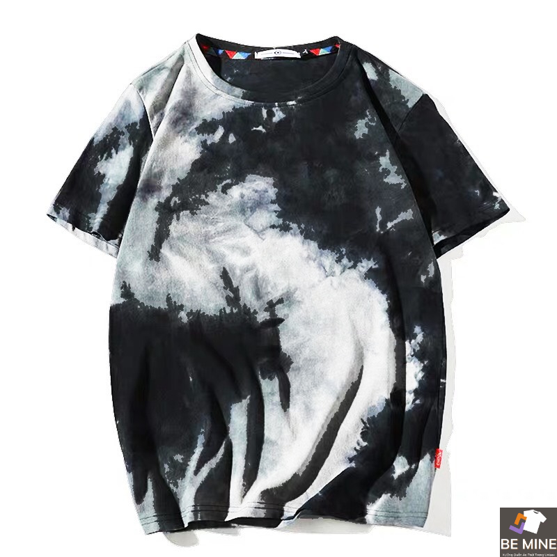 Áo Thun Cổ Tròn Tshirt Nữ Nam Unisex Chất Vải Thun Cotton Loang 3D Trơn WAT461