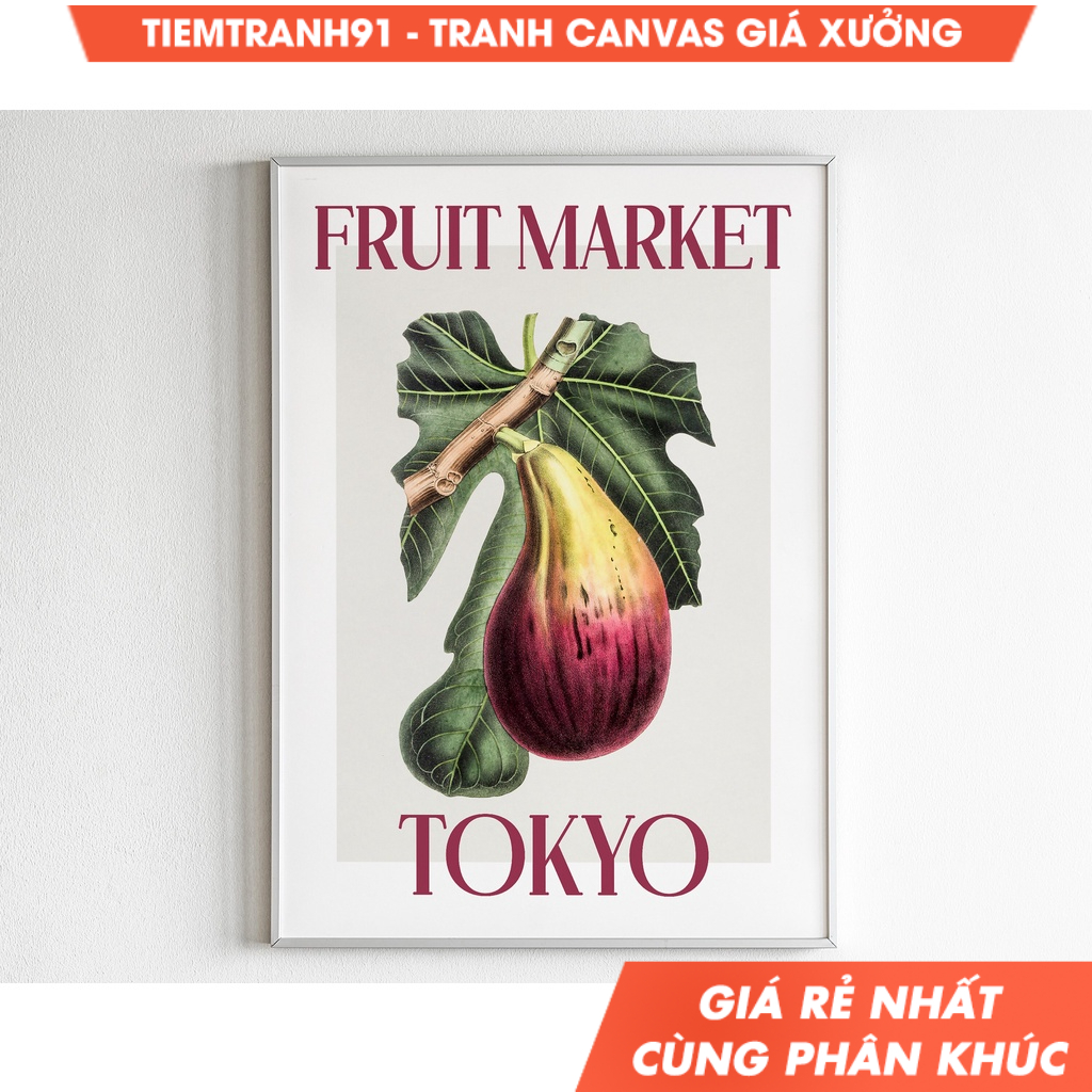 Tranh treo tường, Fruit Market, Tokyo Poster, Japan Travel, Flower Market Poster, Maximalist Wall Ar