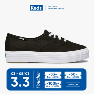 Giày Keds Nữ - Triple Canvas Black - KD057298