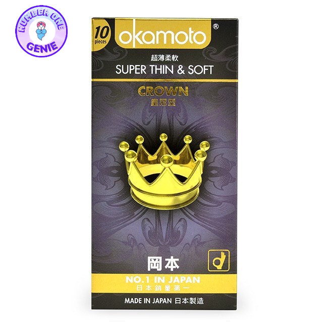 Bao Cao Su Okamoto Crown Kích Cở Nhỏ Siêu Mỏng Và Mềm Mại Hộp 10 Cái