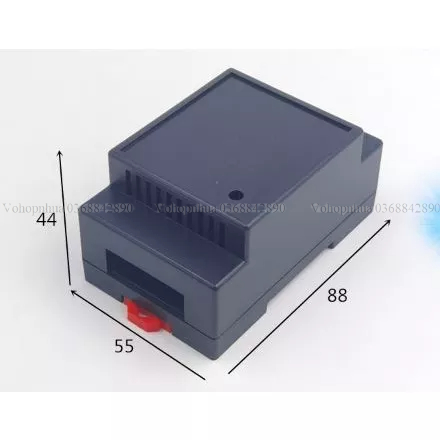 Vỏ nhựa PLC 88x55x44 loại 2 đầu, có đế cài DIN