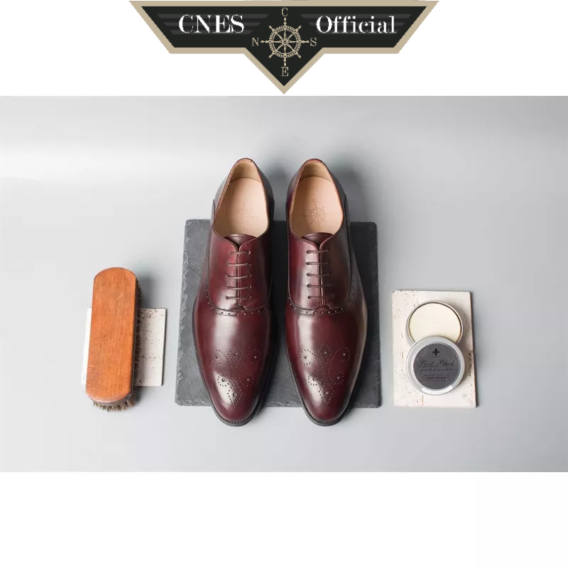 Giày Da Nam Oxford Khâu Thủ Công Chất Liệu Da Bê Cao Cấp Thương Hiệu CNES (M 1922)