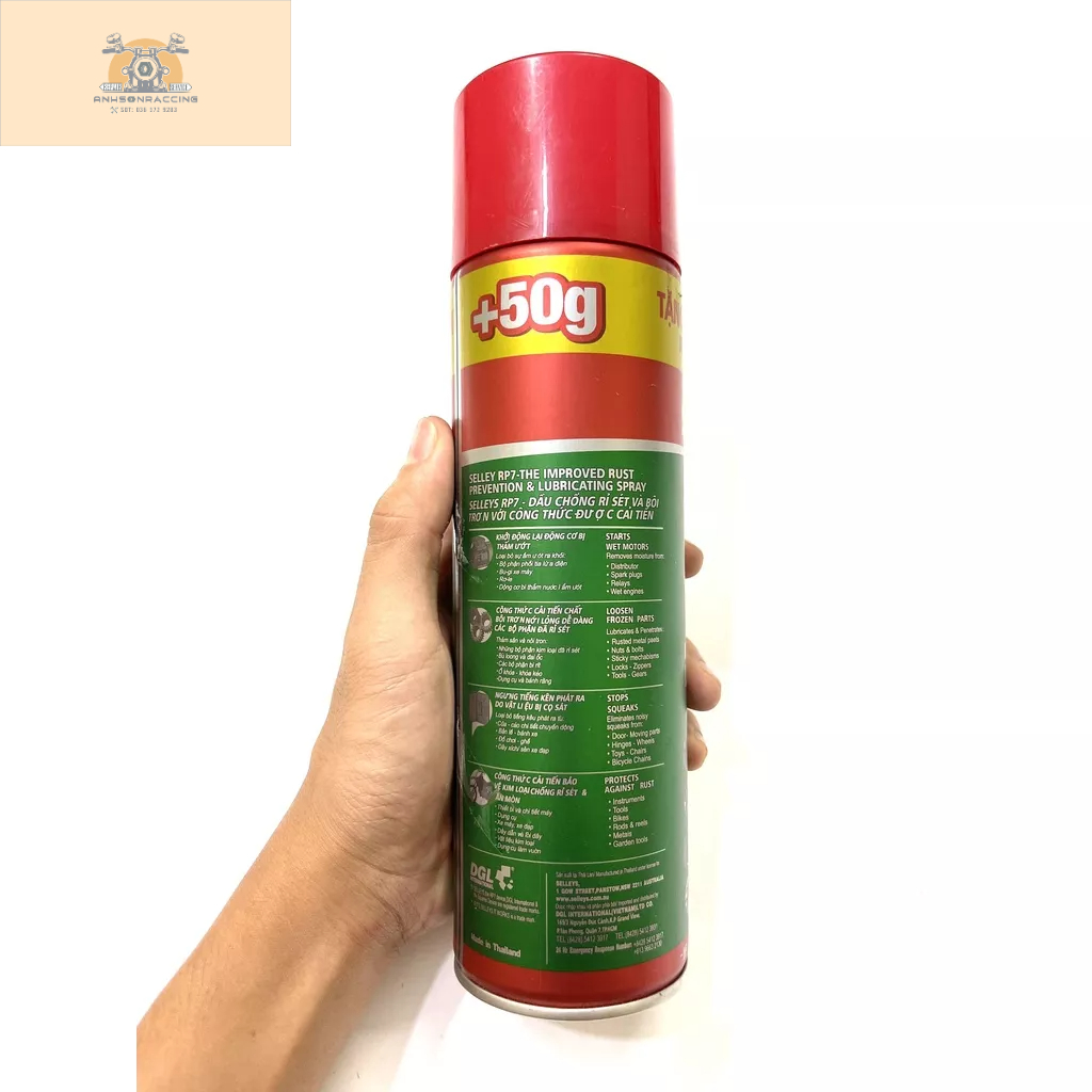 RP7 chai xịt rỉ sét và bôi trơn kim loại 350g
