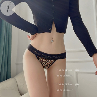 Quần lọt khe nữ da beo phối ren quyến rũ Sexy