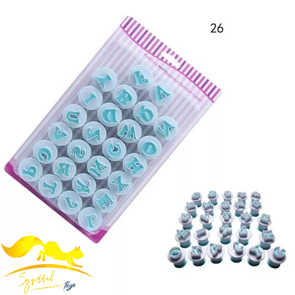 Bộ nhấn 26 chữ - tạo hình đất sét, fondant