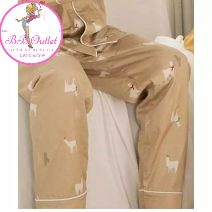 Quần thô Pyjama cotton organic xuất Hàn