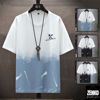 Áo Thun Nam Ngắn Tay Họa Tiết Vảy Mực Phối Hai Màu Thời Trang Zenkonam MEN TOP 221