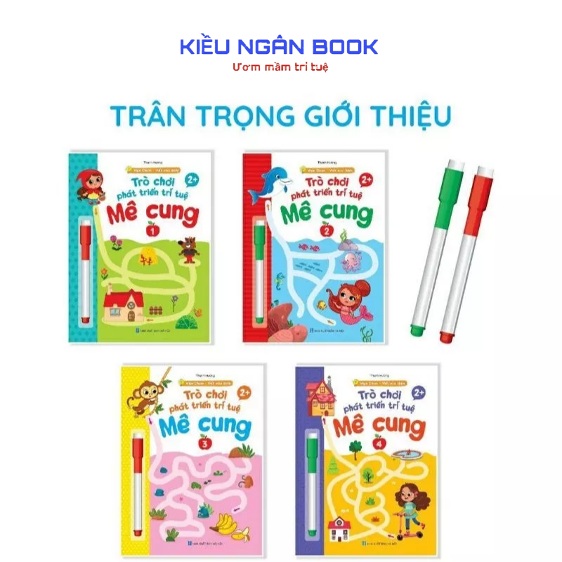 Sách - Bộ 4 Quyển Trò Chơi Mê Cung Phát Triển Trí Tuệ Phiên Bản Wipe Clean Viết Xóa Được Cho Bé 2 - 6 Tuổi NKB