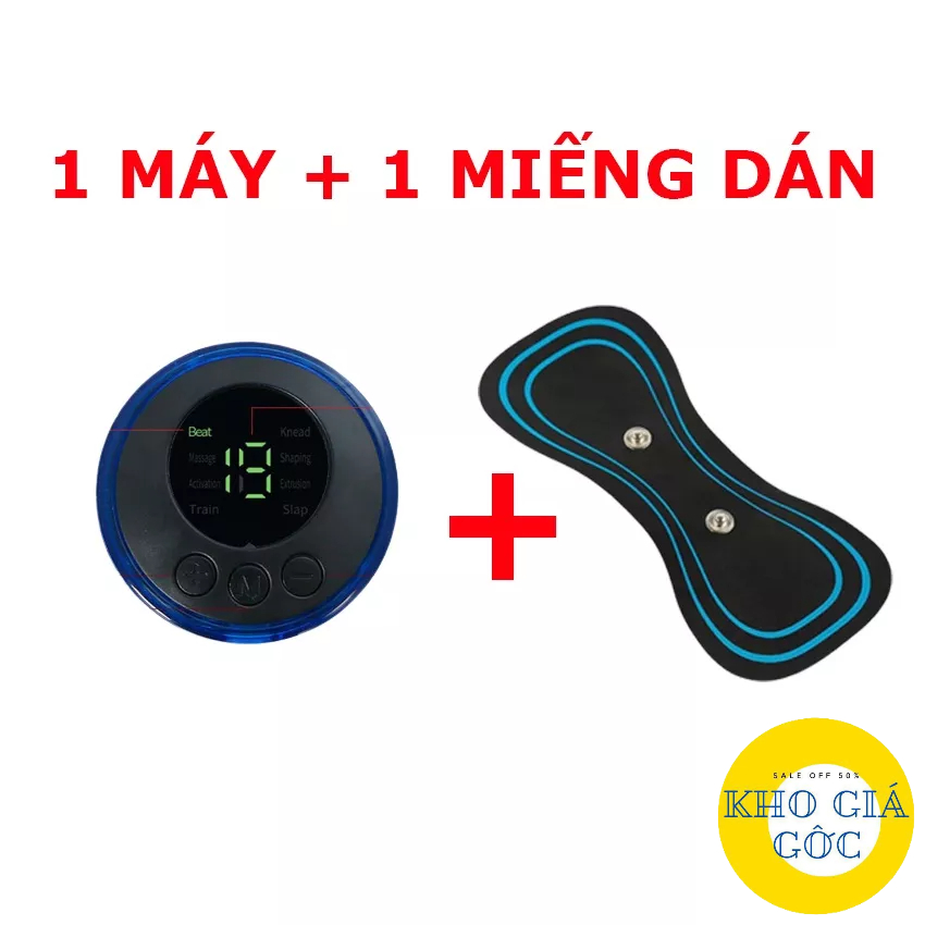 Miếng dán massage xung điện cổ vai gáy, bắp tay, lưng 8 chế độ mát-xa, sạc điện - Máy massage mini toàn thân khogiagpc