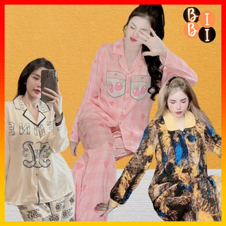 Đồ bộ nữ pijama lụa mango dài tay, lụa đũi xước loại 1 *ma-cd-00 #đồ ngủ | đồ bộ nữ | váy ngủ | pyjama | pizama