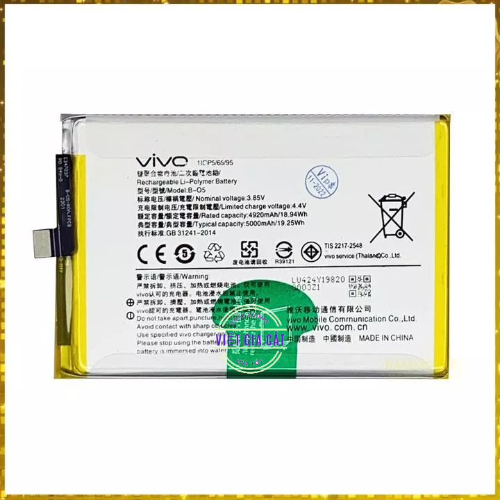 Pin Vivo Y20, Y30, Y12S, Y20S B-O5 5000mAh Zin Dung Lượng Đủ + Tặng Keo Dán Pin