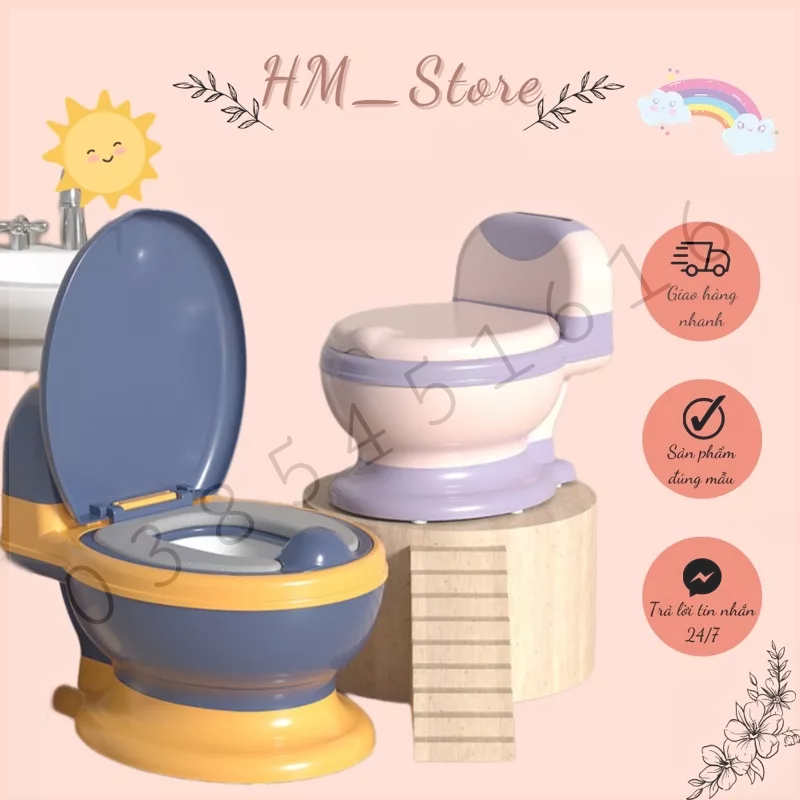 BÔ VỆ SINH CHO BÉ, THIẾT KẾ TOILET HIỆN ĐẠI, hàng có sẵn TẶNG kèm bàn chải