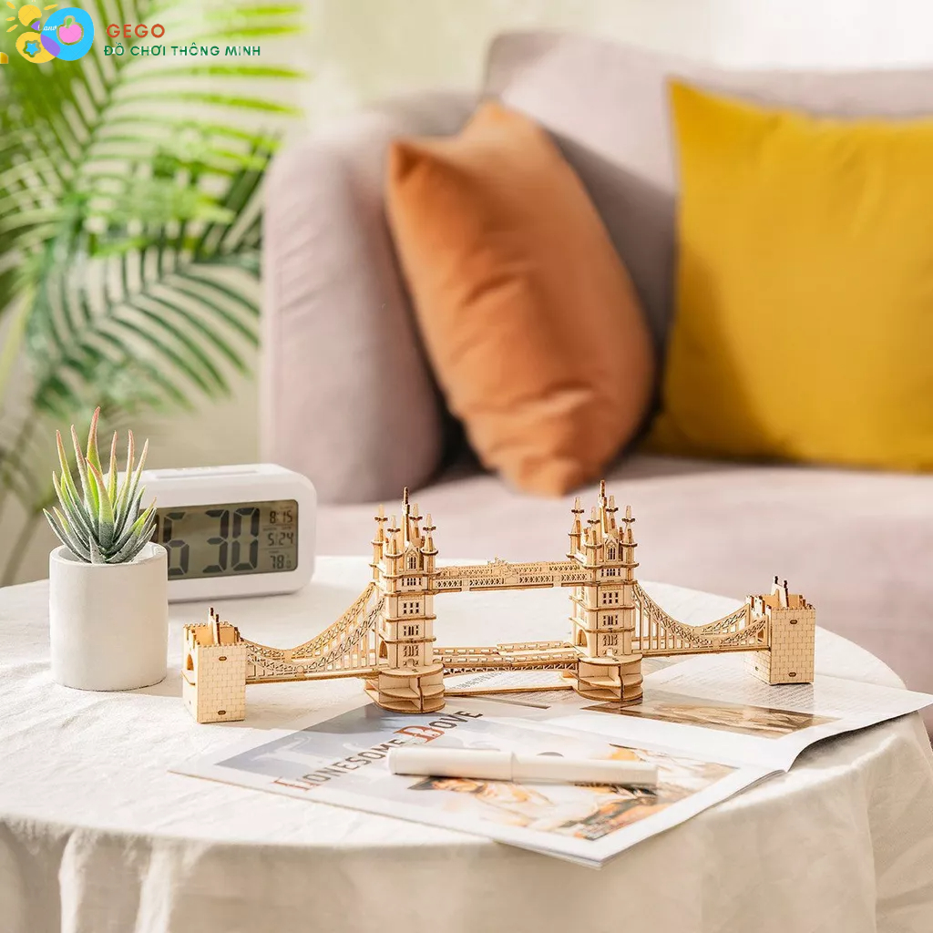 Đồ Chơi Lắp Ghép Mô Hình DIY 3D ROBOTIM Bằng Gỗ Kiến Trúc Cầu Tháp Luân Đôn TG412, Tháp Đồng Hồ BigBen TG507 Quà Tặng