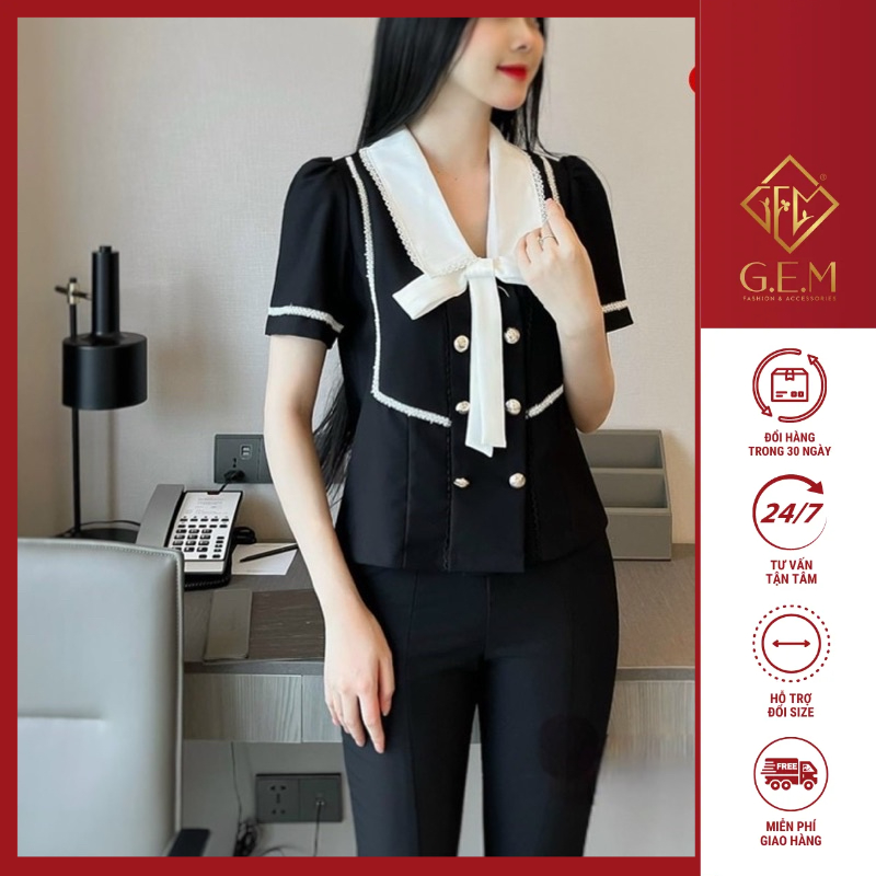 Set xinh dấu bụng cho chị em công sở hay đi học dạo phố đều đẹp lịch sự đồ thiết kế may chắc chắn - GEM Fashion