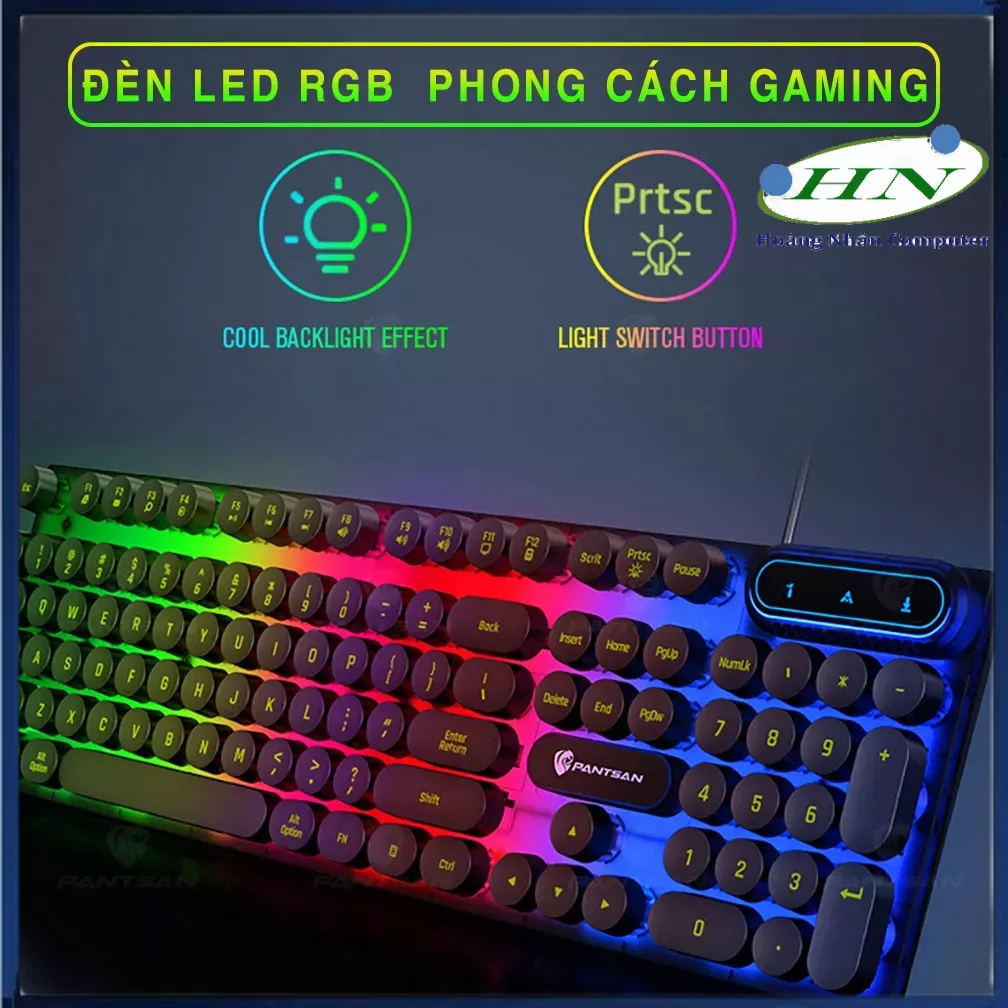 Bàn phím máy tính gaming giả cơ YINDIAO PK100 có dây nút tròn Led RGB chống nước chuyên chơi game và làm việc văn phòng | BigBuy360 - bigbuy360.vn