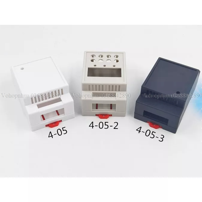 Vỏ nhựa PLC 88x55x44 loại 2 đầu, có đế cài DIN