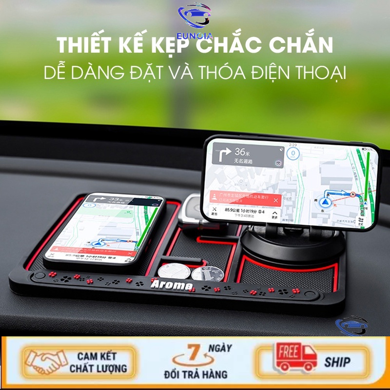 Giá Đỡ Điện Thoại Trên Ô Tô, Chống Trượt, Xoay 360 độ, Có Bảng Số Điện Thoại - thảm đt đặt taplo ô tô