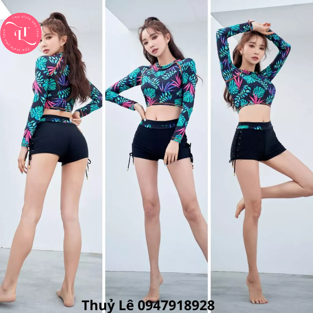 Bikini đi biển dài tay sắc màu CỰC XINH, tôn dáng, chống nắng, phù hợp với mọi hoạt động trên bãi biển và dưới nước