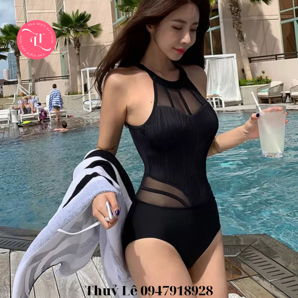 Bikini đi biển liền mảnh cổ yếm SIÊU XINH, ôm body, tôn dáng tuyệt đối