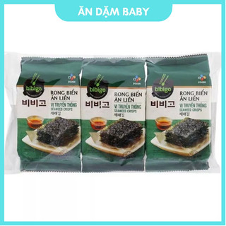Rong biển ăn liền bibigo lốc 3 gói, cuốn cơm