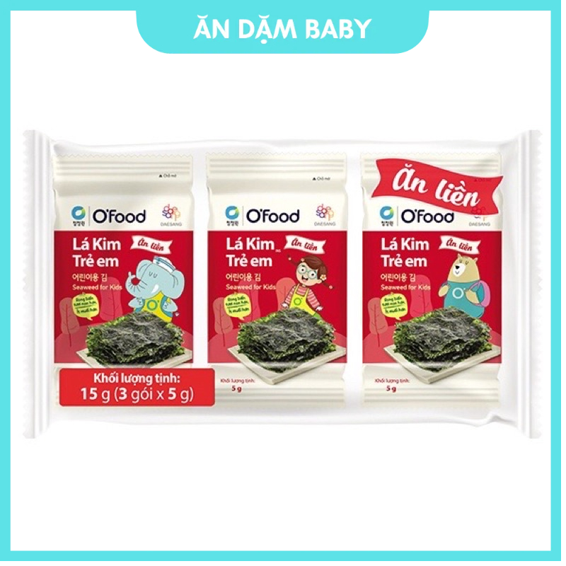 Rong Biển Trẻ Em, Lá Kim Trẻ Em, Ăn Liền, Cuốn Cơm O’food Lốc 3 gói