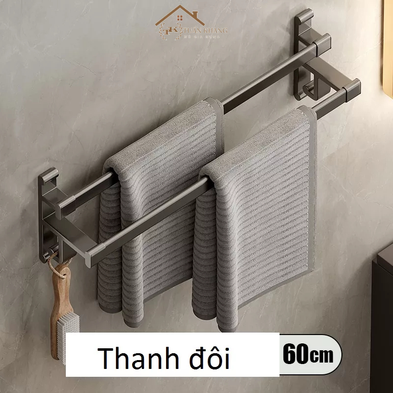 Thanh Treo Khăn Tắm, Giá Treo Khăn Mặt Inox dán tường tiện lợi không cần khoan