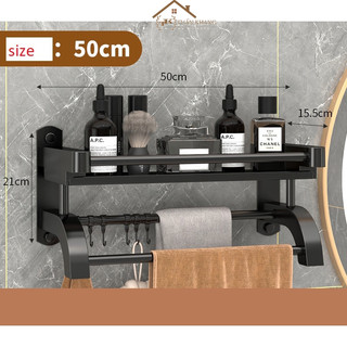 Kệ nhà tắm, giá treo đồ nhà tắm, nhà bếp 50cm không gỉ đa năng gắn tường