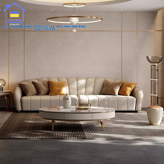 Ghế sofa băng dài bọc da vỏ sò