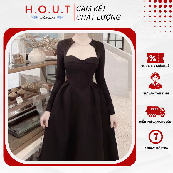 ĐẦM BIGSIZE THIẾT KẾ ĐI TIỆC DÁNG DÀI TAY DÀI SANG TRỌNG (H.O.U.T)