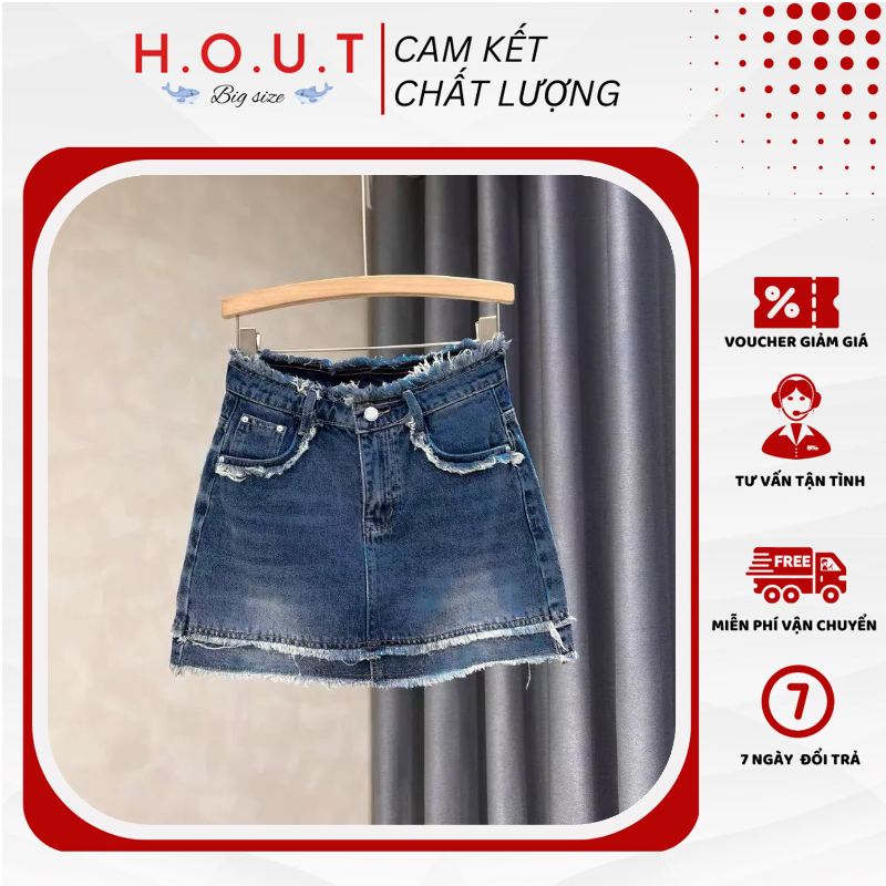 Chân Váy Nữ Jean 2 Line Cạp Cao Có Quân Trong - Form Chữ A Siêu Tôn Dáng (H.O.U.T)