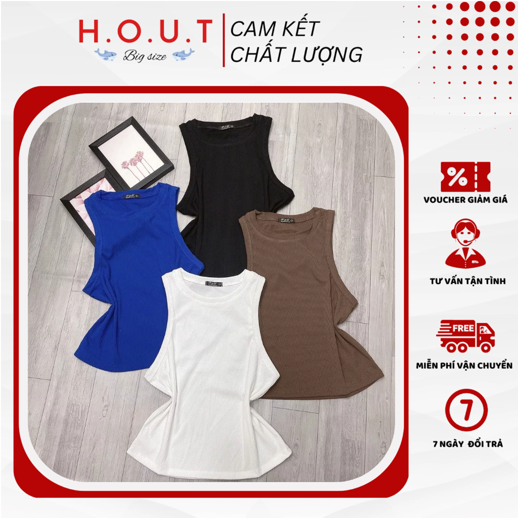Áo Croptop Ba Lỗ Trơn Bigsize Vải Thun Borip Gân Loại 1 Co Giãn Thoải Mái (H.O.U.T) | BigBuy360 - bigbuy360.vn