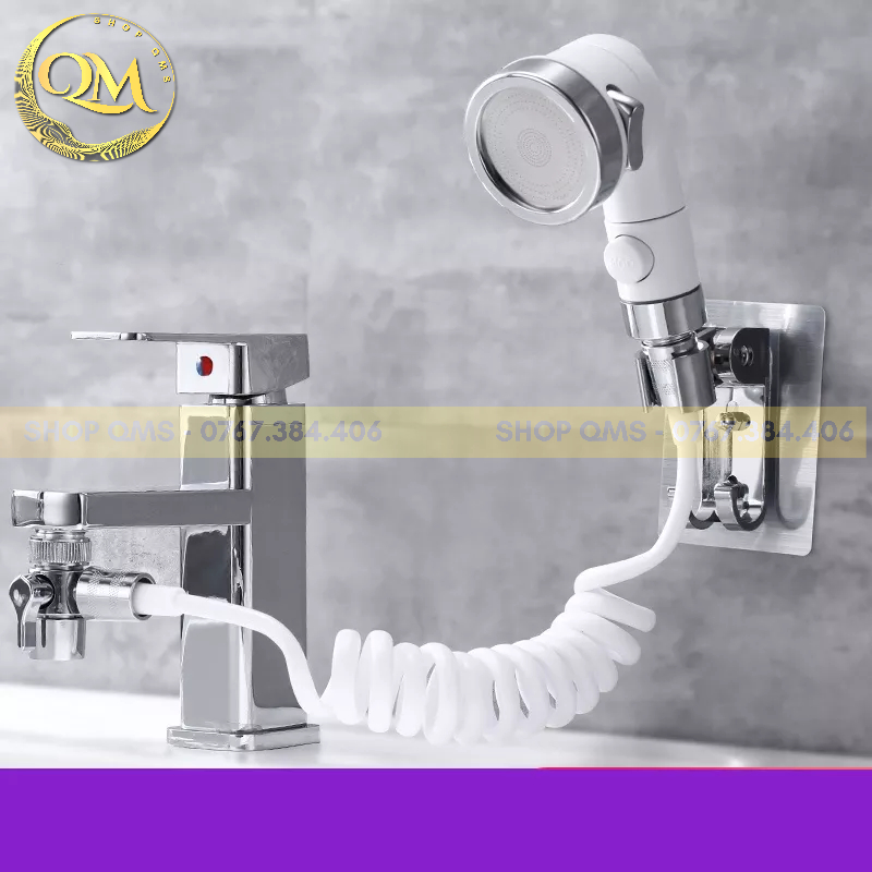 Bộ tay sen, vòi hoa sen lavabo mini dùng cho bồn rửa mặt, lavabo bằng Nhựa ABS chịu nhiệt cùng dây sen ruột gà cao cấp