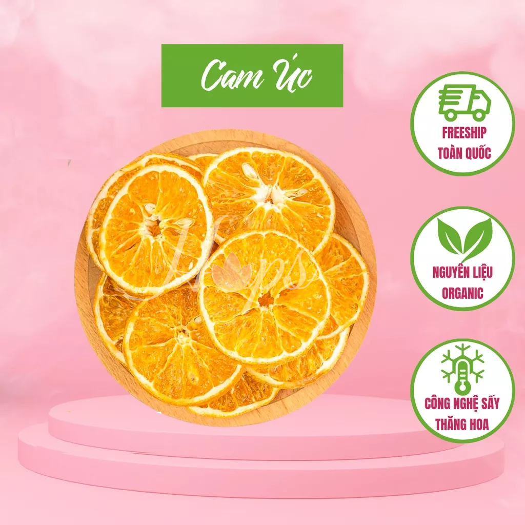 200g Cam Úc cắt lát sấy khô chính hãng loại 1 miếng to, đều, đẹp