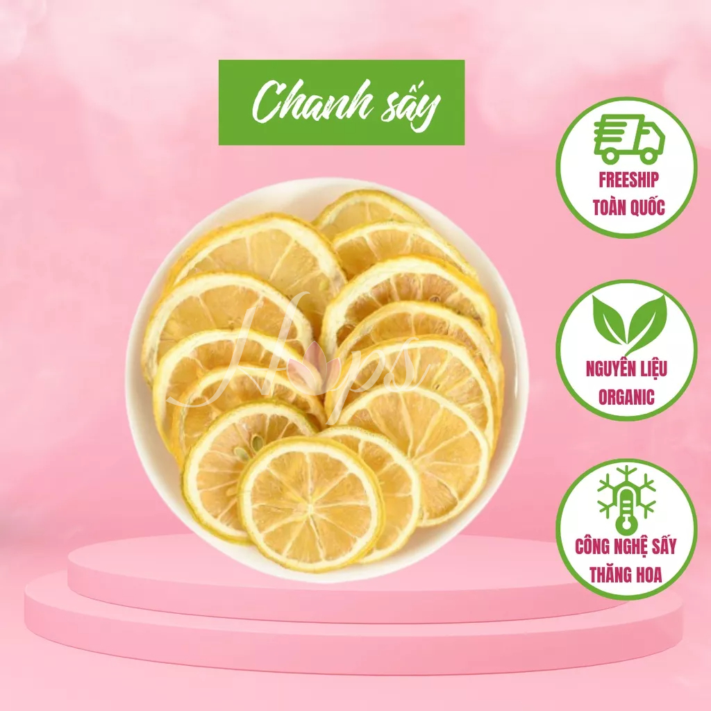 200g Chanh vàng thái lát sấy khô chính hãng hàng loại 1 lát cam to đều đẹp